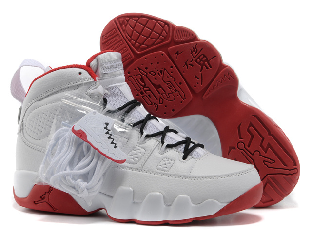 Air Jordan 9 Mens Shoes White/Red Online